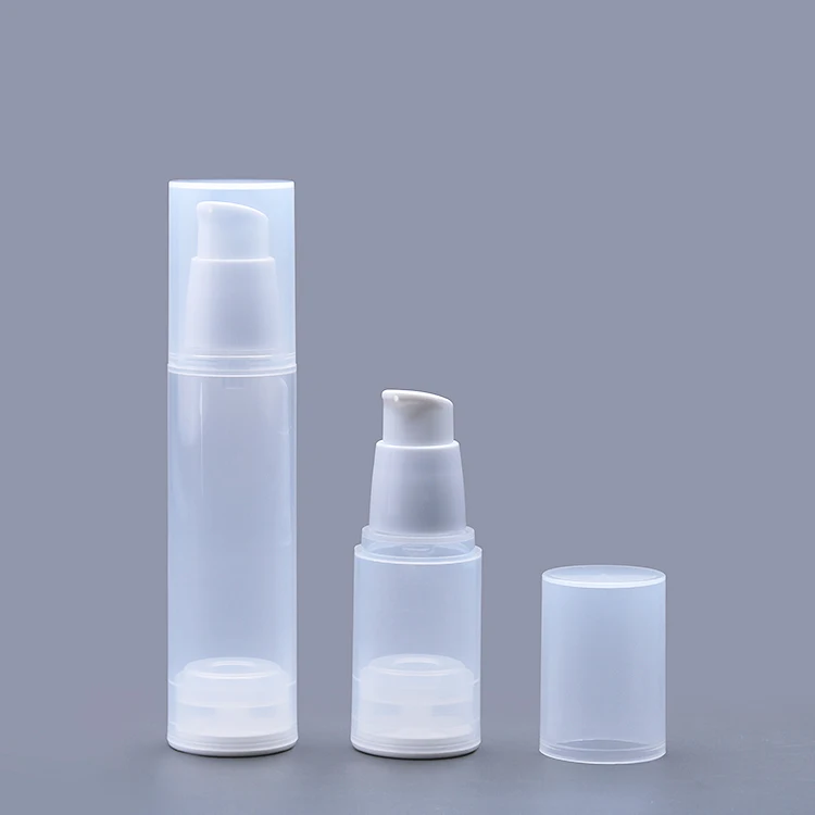 empty 15ml airless twist refillable transparent airless pump skincare bottle