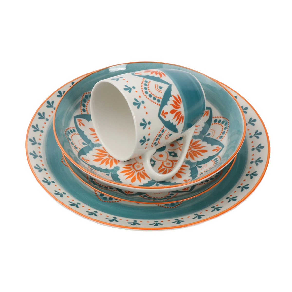 Tableware Custom Logo Printing Pattern Plates Sets Dinnerware Porcelain Ceramic Dinnerware Set