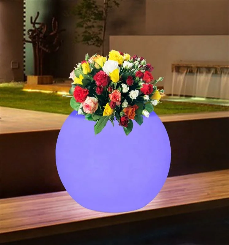 Factory price wholesale small plastic vases led color changing outdoor flower pots 16 GRB cheap plant pot