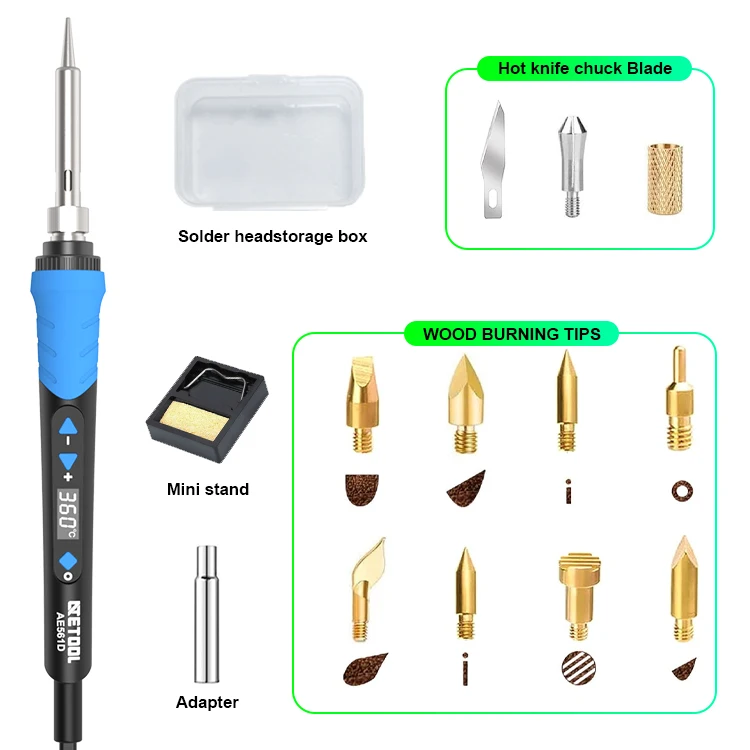 Professional DIY Wood Burning Kit with Pyrography Pen, Adjustable Temp, Ideal for Crafts & Leather Art