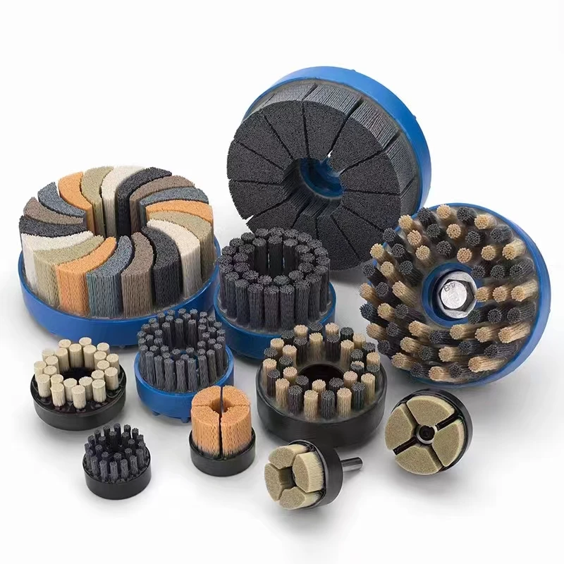 Manufacturer High Quality  radial abrasive polymer brush Nylon Round  Polishing Grinding Abrasive Brushes