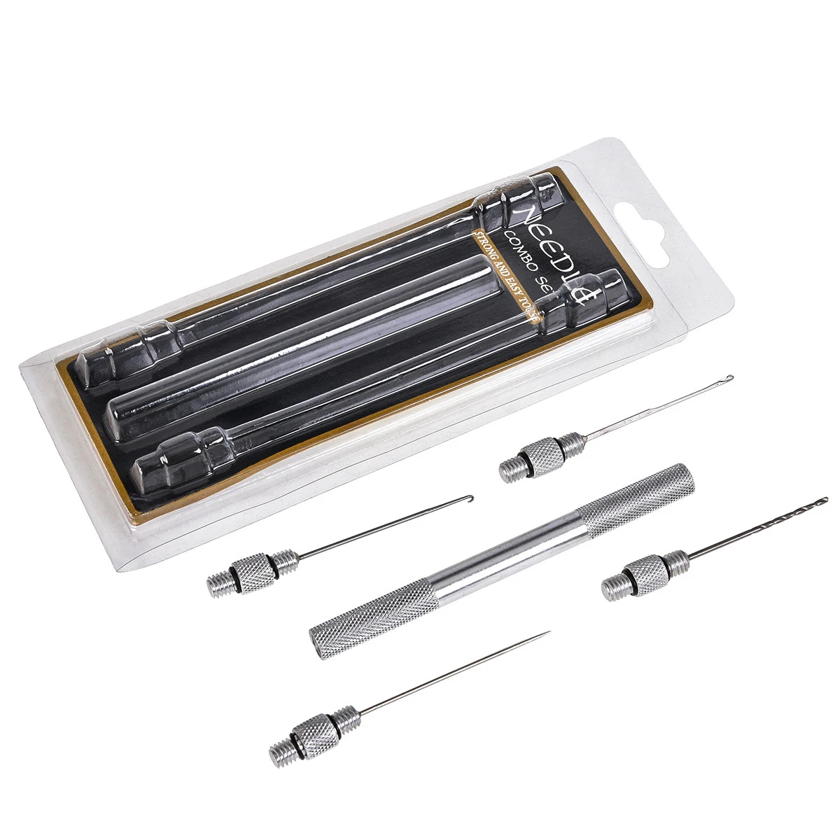 
5 in 1 Carp Fishing Rigging Bait Needle Kit Tool Set Bait Boilie Drill Stringer Needle With Nonslip Aluminum Alloy Handle 