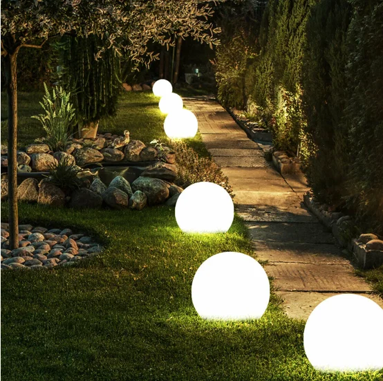 
Outdoor Warm Cold White Garden Path Waterproof Round Ball Light Yard Lawn Road Spot Landscape 