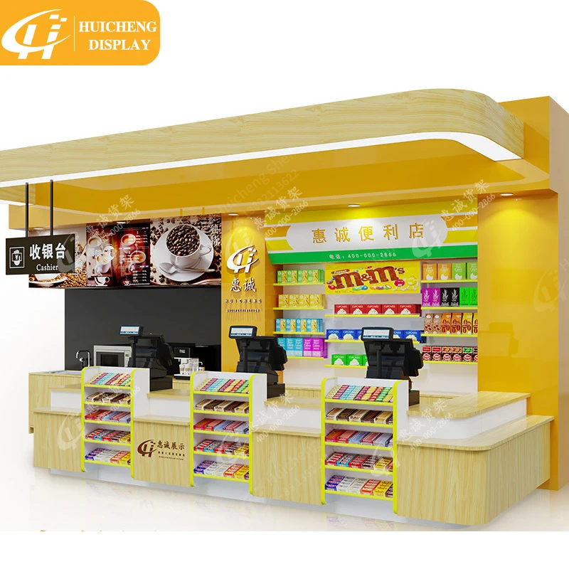 Chain shop frond desk standing wooden counter table boutique cashier counter