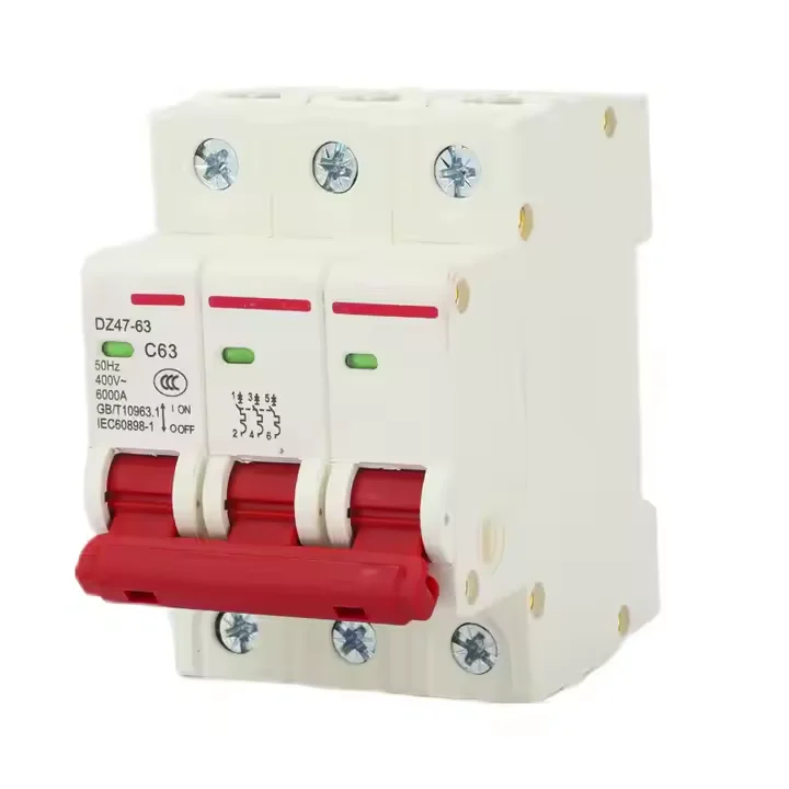 Мини-выключатель Easun Power DC AC MCB 1P 2P 3P 4P 25A 63A 200ACurve B C D Миниатюрный Выключатель трехполюсный