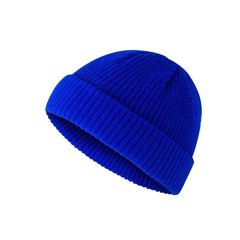 High Quality Custom Beanie Jacquard Short Knitted Beanies No Cuff Beanie Skull Cap Toque Unisex adults Sports Caps Custom Logo A
