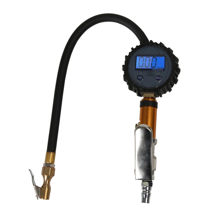 Сверхмощный Ручной цифровой пистолет для накачки шин манометр с латунным соплом