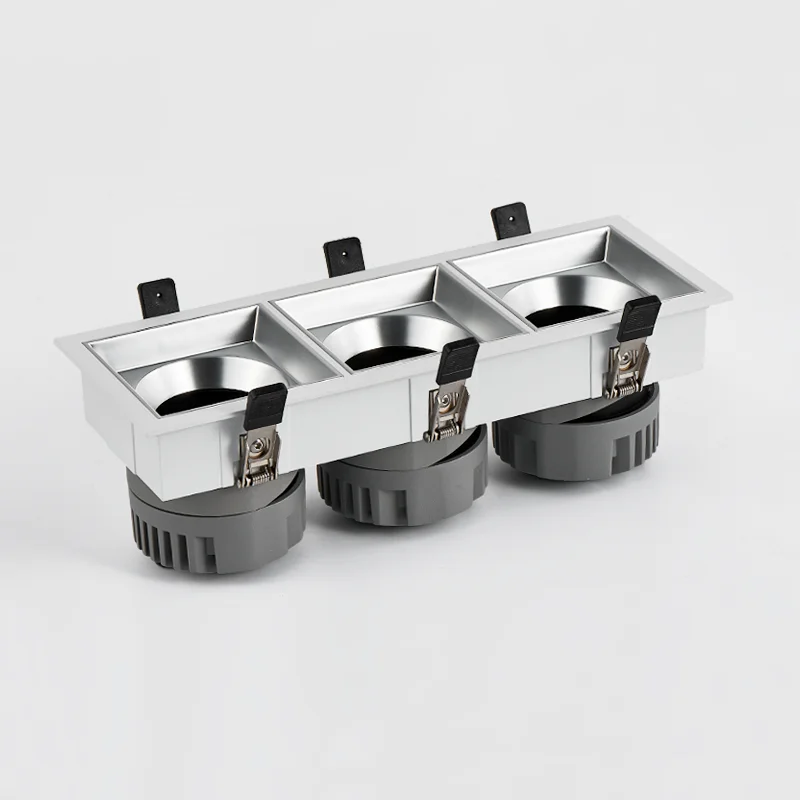 Ceiling Recessed Led Downlight Square Cob Single Twin Triple Grille Led Light Double Downlight 12w 7w Led Square Downlight