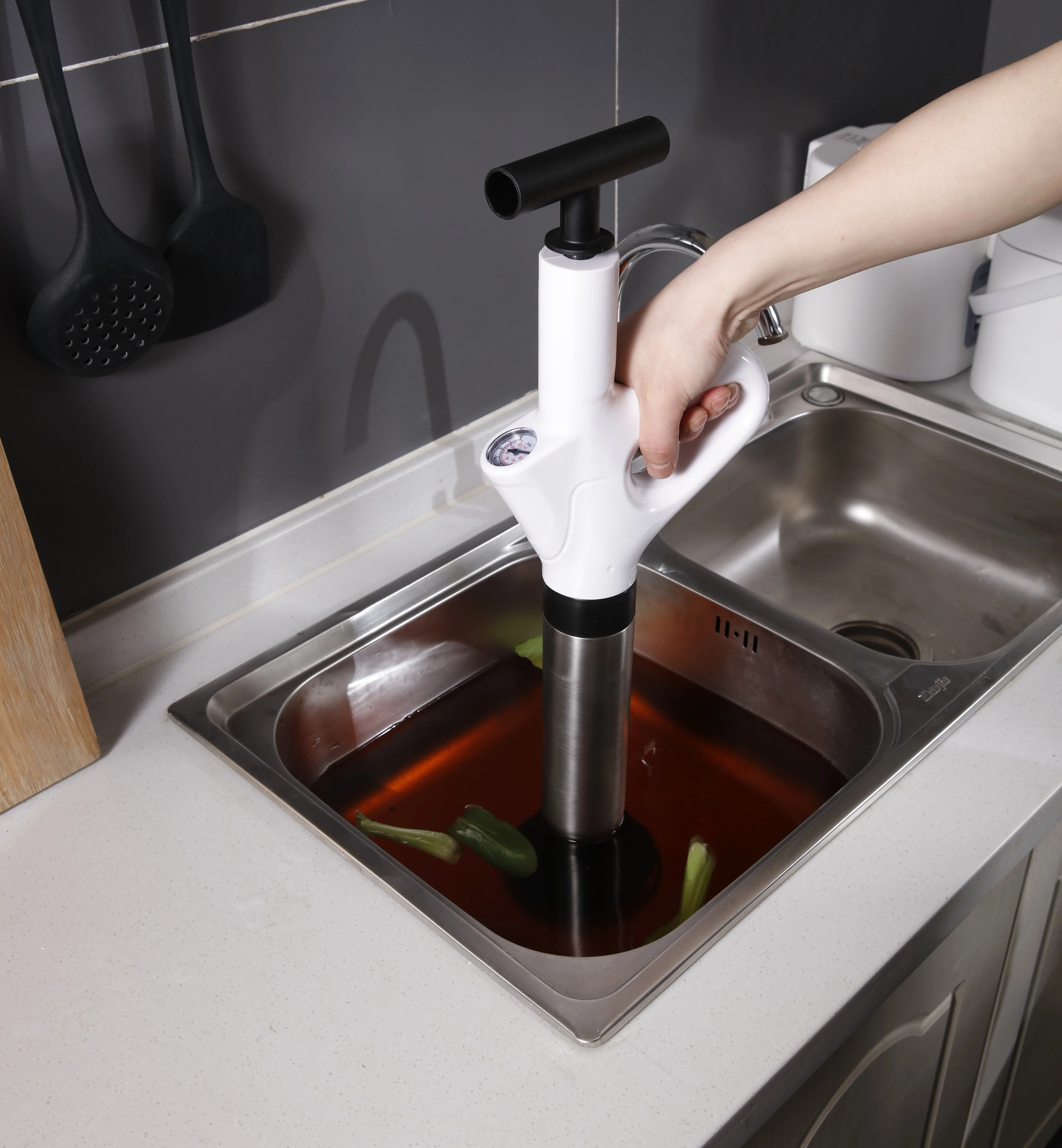 Household High Pressure Manual Snake Pipe Drain Cleaner Toilet Unblocked Plunger Mini Toilet Pumper Pipe Unblocker