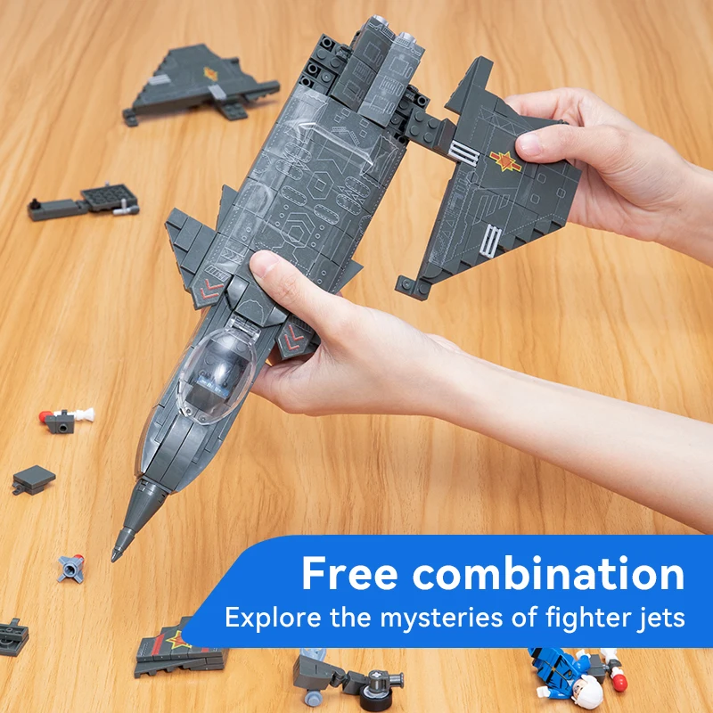 CAYI China Military Series J-20 Stealth Fighter Building Blocks Toys Set