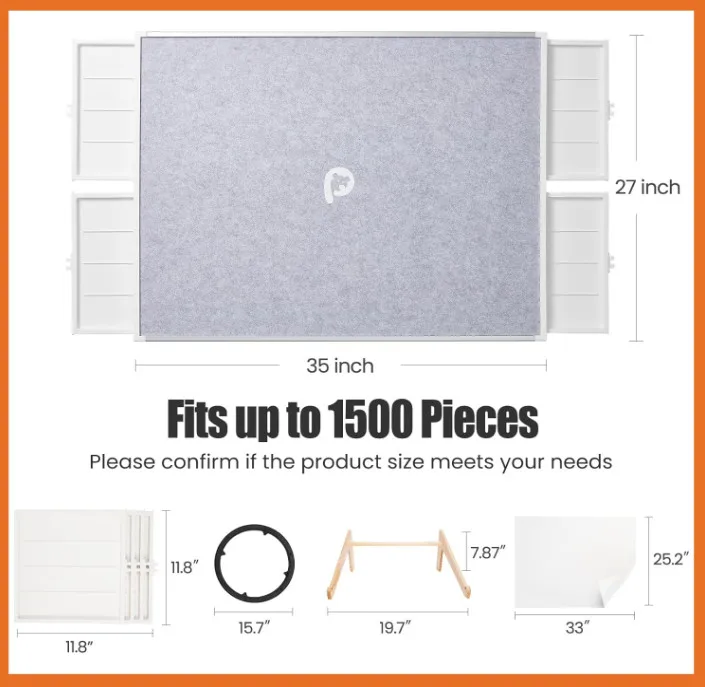 Wholesale Customized Creative Decorative Portable Lazy Susan 1500 Pieces Rotating Puzzle Board With Drawers and Cover