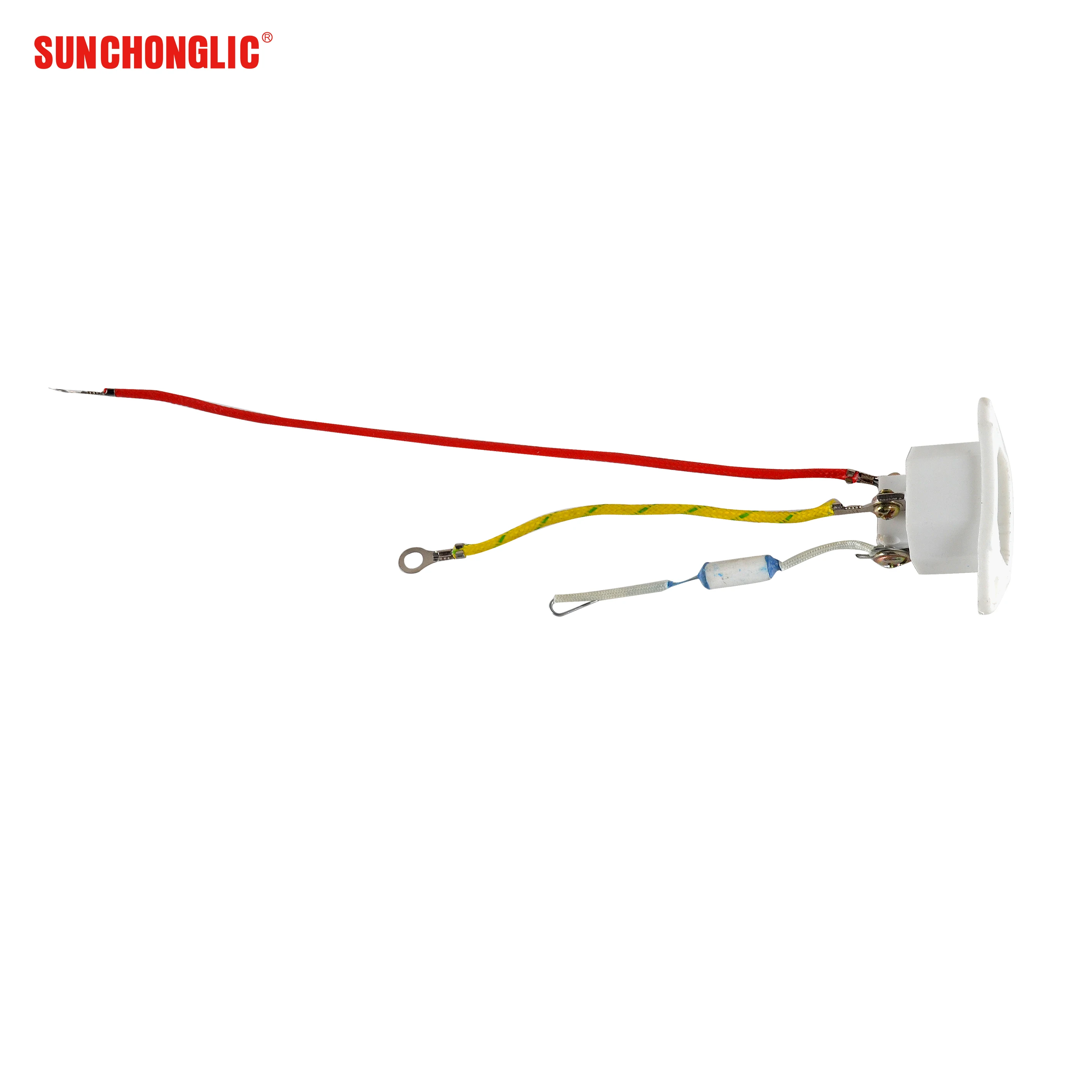 Sunchonglic Power Socket 3 Pin Socket Hole White Bend Ear Copper Sheet  Rice Cooker Sockets