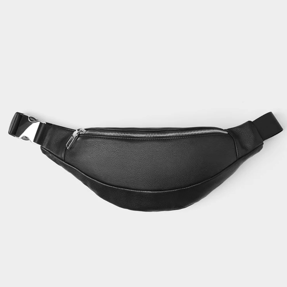 Custom logo waterproof PU Leather  Fanny Pack  Men  Waist Belt Bag Mens fanny packs custom Waist Bag