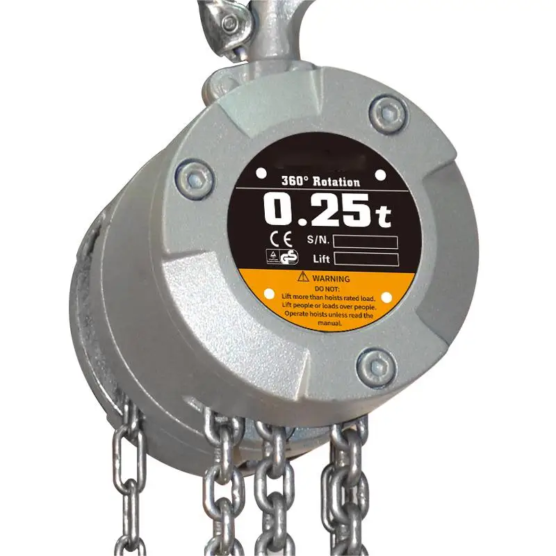 Factory Direct Sale Hand Operated Hoisting Equipment Portable Manual Hoist aluminum alloy Chain Lifter 250kg 500kg
