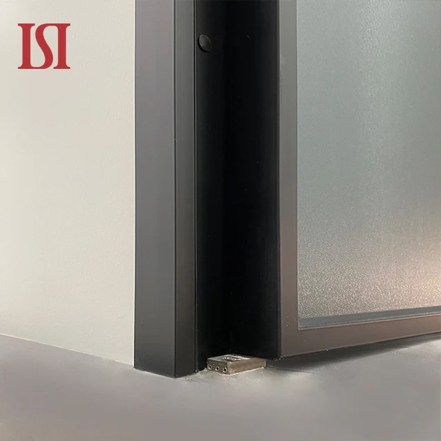 Modern Interior  Aluminum Alloy Glass Narrow No Frame Casement Hinged Door  with Special Design For Bathroom Bedroom