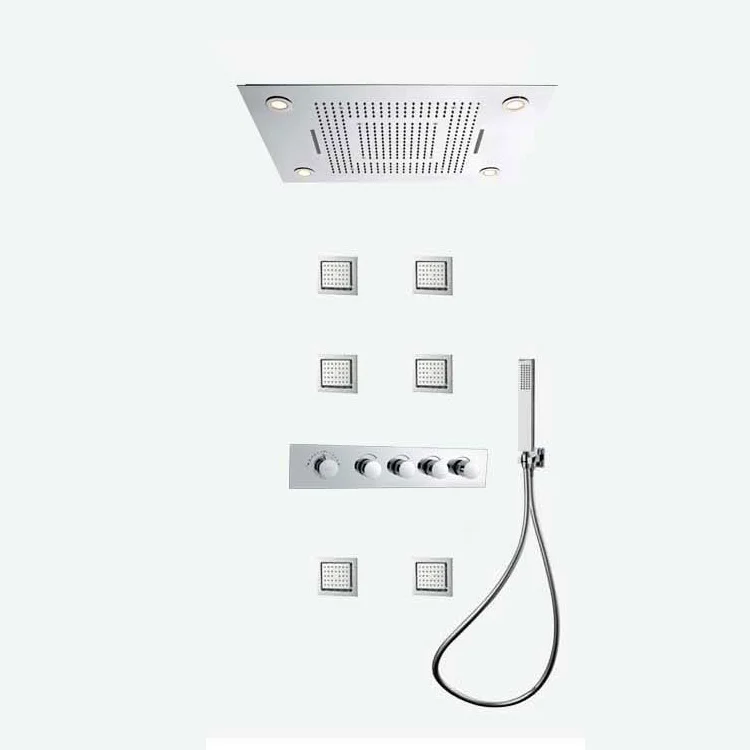 
kaiping CUPC Big Rain,Waterfall, 4 function shower Bathroom Thermostatic Shower Set / Multifunction Concealed Shower 