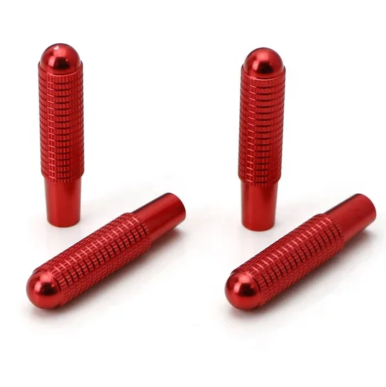 JDMotorsport88 4pcs Red Aluminum Bolt-On Door Lock Knobs For Mercedes Benz C E S GLC GLE Class W205 W213 X205 W166