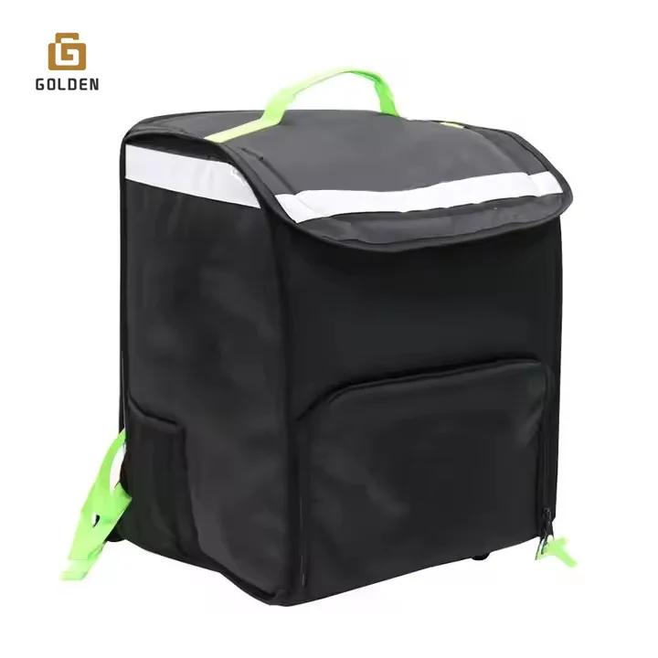 Golden Custom Eco Friendly Reusable Supermarket Thermal Insulated Non Woven Cooler Shopping Bag For Grocery Hot Food Delivery