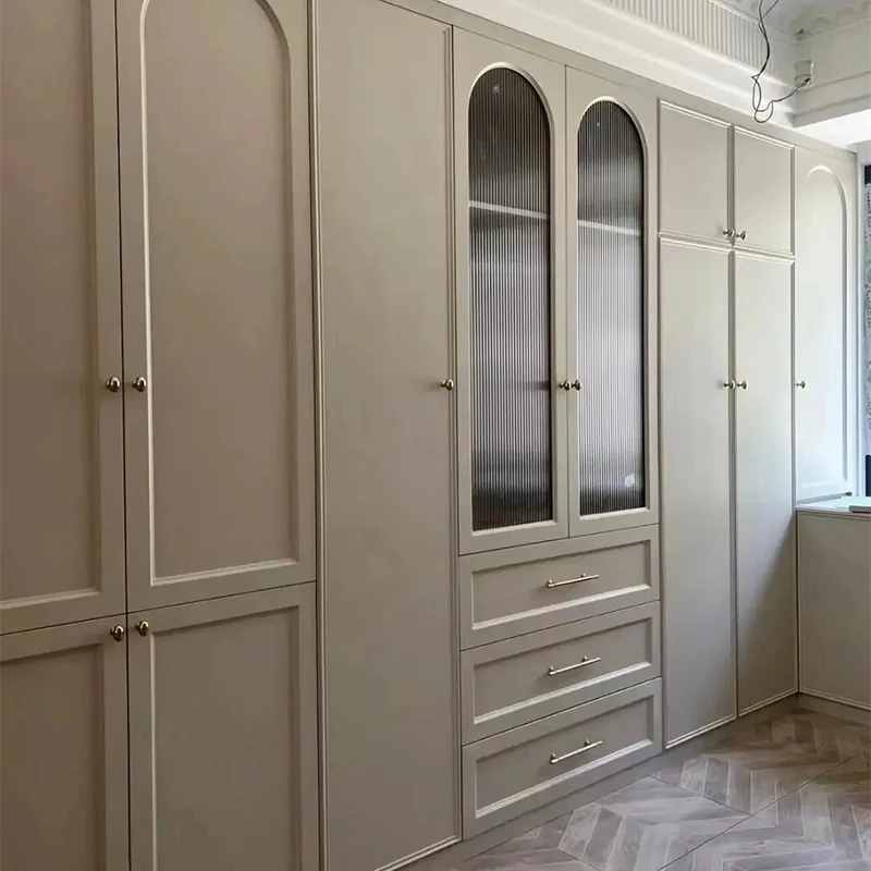 High End Custom Made Bedroom Design Modern Wooden Walkin Wardrobe Closet Cabinet With Drawers