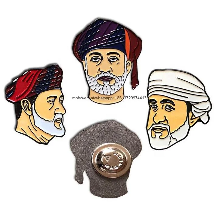 Металлическая эмалированная Магнитная брошь Omani в виде линейки Султан хайтэм Бин Тарик значок для 2023 Оман 53 празднования Национального дня