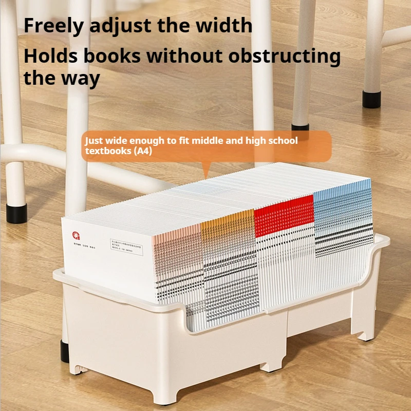 Adjustable Book Storage Box: Stylish and Creative Desk-Side Bookshelf for School Students, Movable Classroom Organizer