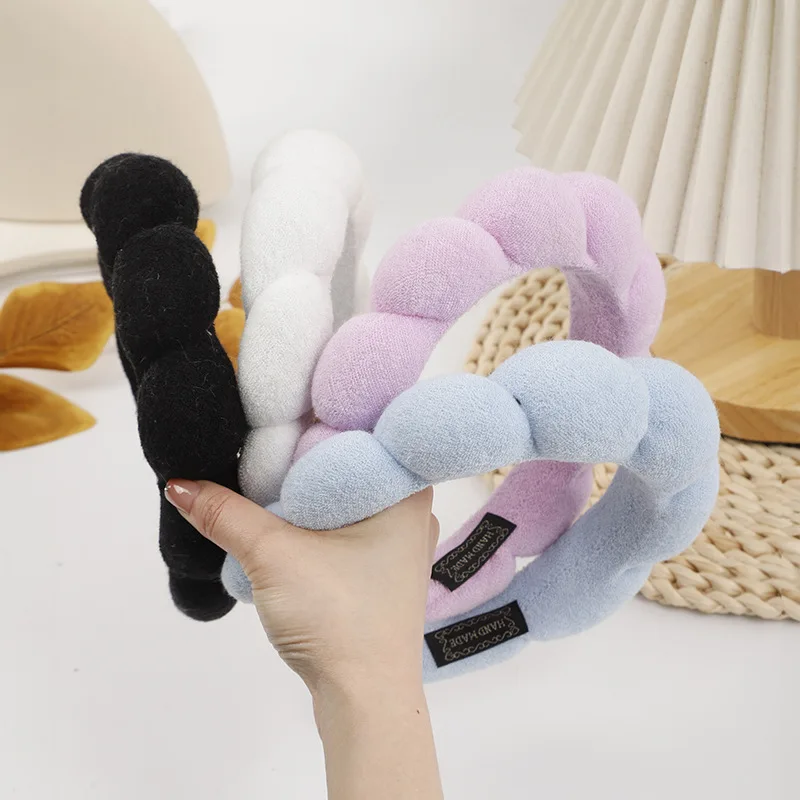 Fashion Women Twisted Knot Makeup Headband Terry Cloth Lady Hair Accessories Sponge Spa Headbands for Washing Face