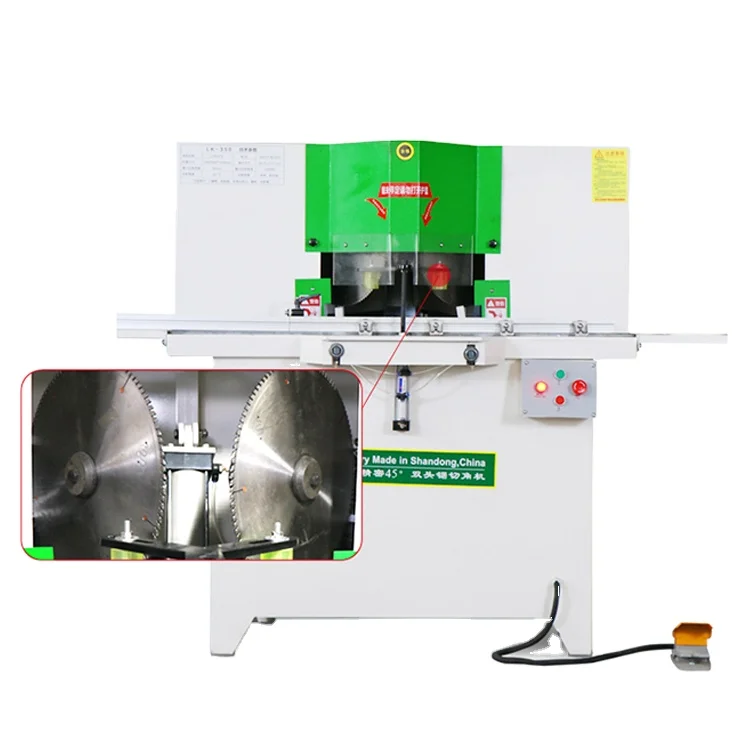 Stability and high efficiency Factory price Automatic 45 degree double head miter saw for Cutting wood aluminum doors etc