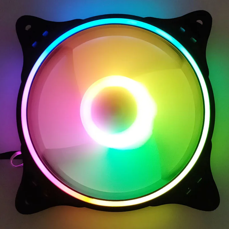 12V 6Pin 12 LED light RGB gaming PC computer fan LED multi-color 120 mm CPU phantom light effect silent computer cooling fan