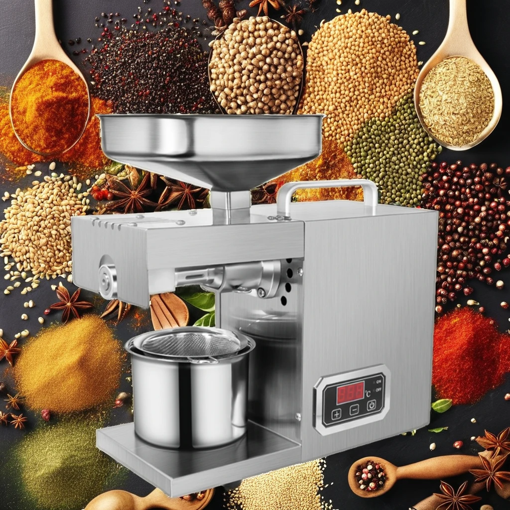 MJ 3 kg/h Mini Home use Oil Presser Small 600W Stainless Steel Peanut Sesame Sunflower Cocoa Seeds Oil Press Machine 501S