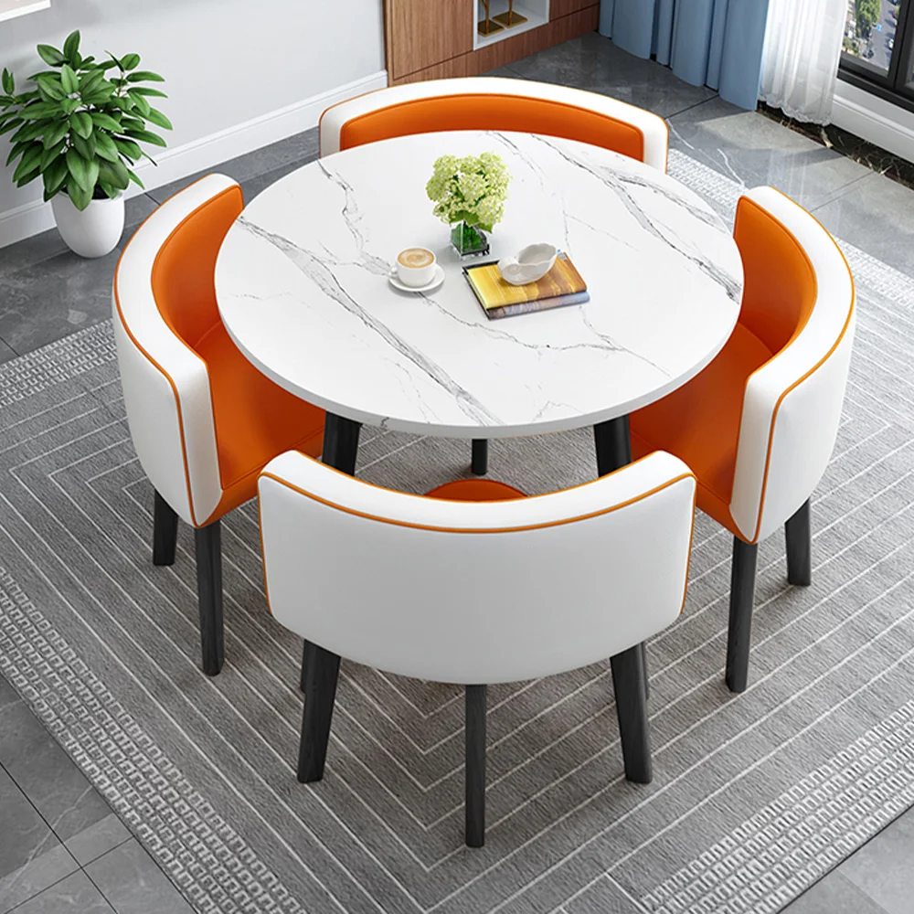 Nordic Simple Modern Rock Slab Round Dining Table Set Hot Sale Small  Dining Table Home Furniture Dining Table Set