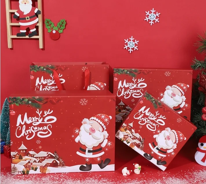 2024  In Stock Wholesale Christmas Eve Ornament  Gift Boxes Christmas Decoration Gift Box For Present