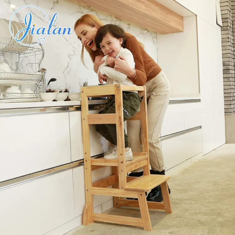Adjustable Height Step Stool Safety Counter Level Learning Toddler Tower for Kitchen and Bathroom