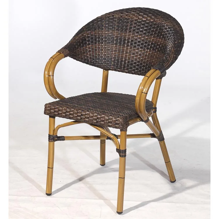 Outdoor Patio Stackable PE Rattan Cafe Furniture Cafe Chair