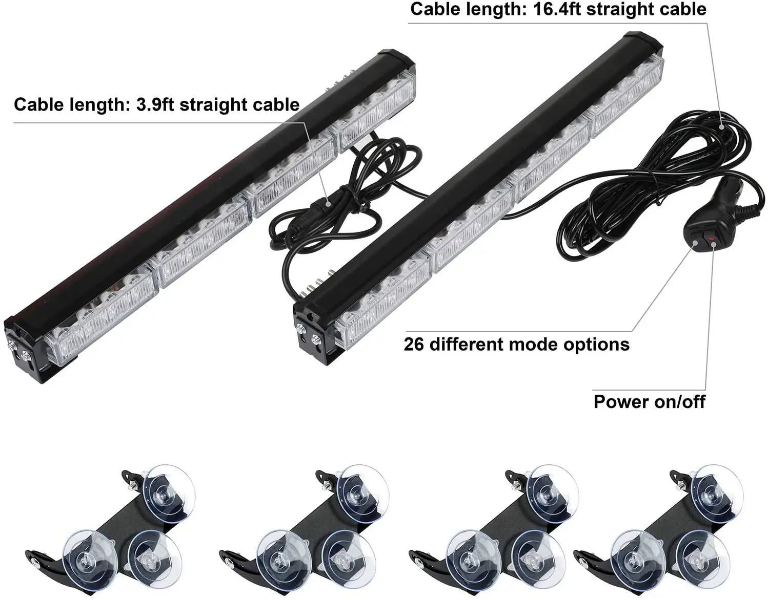 Lighting accessories Blue White Amber 32 LED Traffic Advisor Strobe Light Construction Vehicles Interior Safety Warning Light