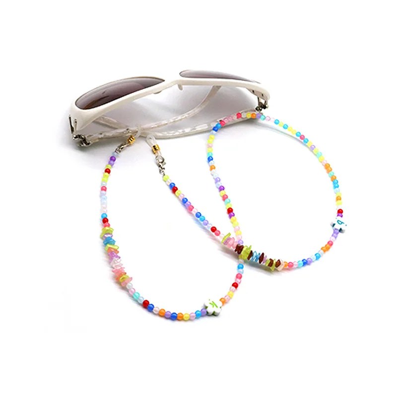 Модный пластиковый шнурок ручной работы из бисера для маскировки лица в японском и корейском стиле, держатель для стеклянных бусин, цепочка для очков, фиксатор для ожерелья, шнур