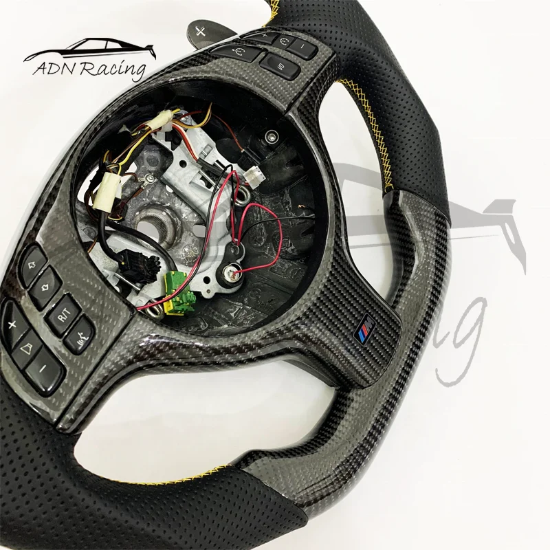 LED Screen Shift Light Carbon Fiber Steering Wheel For BMW E46 M3 E39 M5