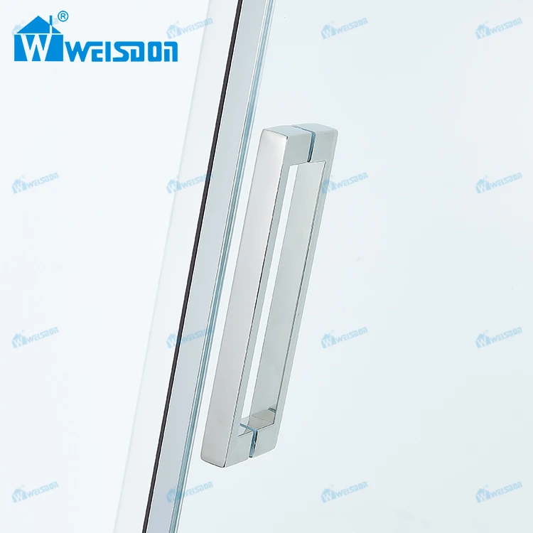 Weisdon High Quality Bathroom Single Sliding Shower Cabin Tempered Glass Framed Aluminum Shower Door