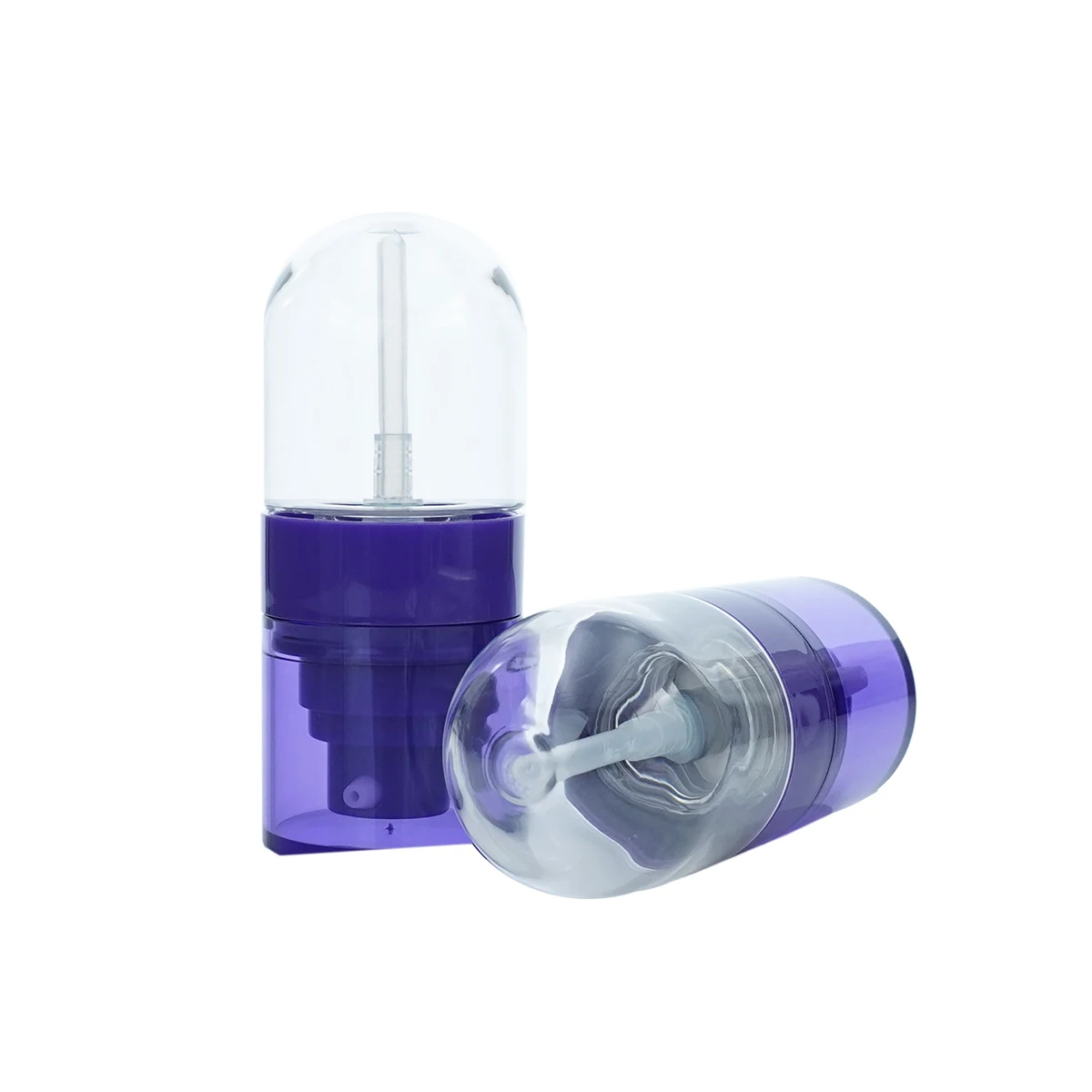 High Quality One Box of 7 Pieces 30ml Cosmetic Empty Purple Can be Placed Upside Down Plastic Lotion Bottle with Pump
