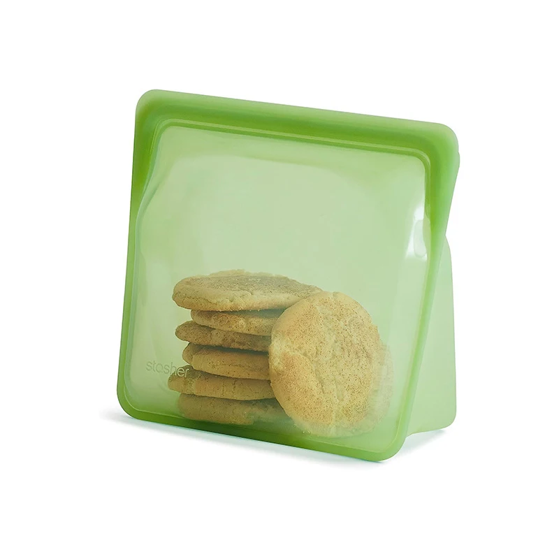 easy cleaning Zip Lock Leakproof BPA Free Silicone Reusable Food Storage Bag Dual purpose sealed food storage