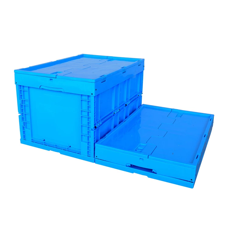 Linkind Plastic Container Tote Folding Box Collapsible Plastic Storage Crate with Lid LX6040355C