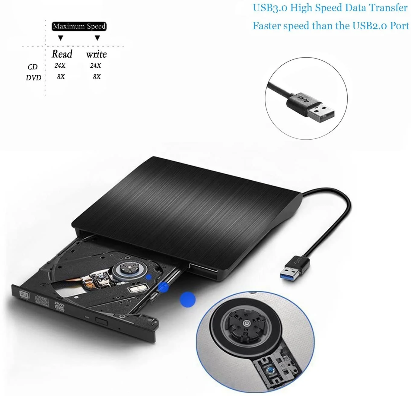  Внешний привод CD Type C USB 3 0 портативный DVD +/-RW тонкий DVD/CD ROM записывающее устройство совместимое с