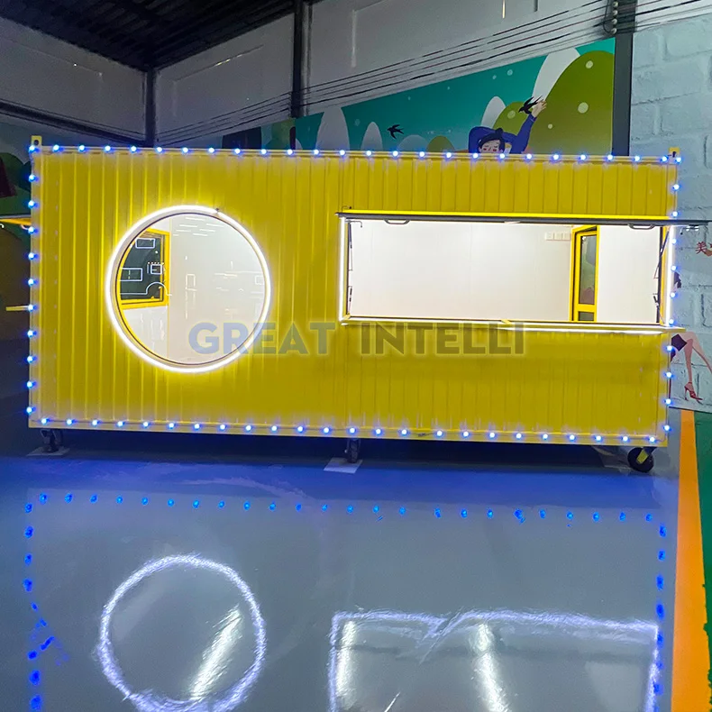 Пищевой грузовик модульный каркасный кофейный магазин мороженого сборный дом контейнер для быстрого питания кафе