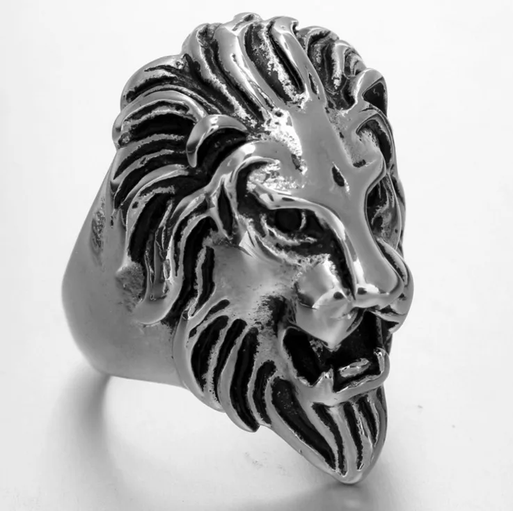 Wholesale Custom Jewelry Cross Compass Lion Head Skull Signet Stainless Steel Men Ring For Men