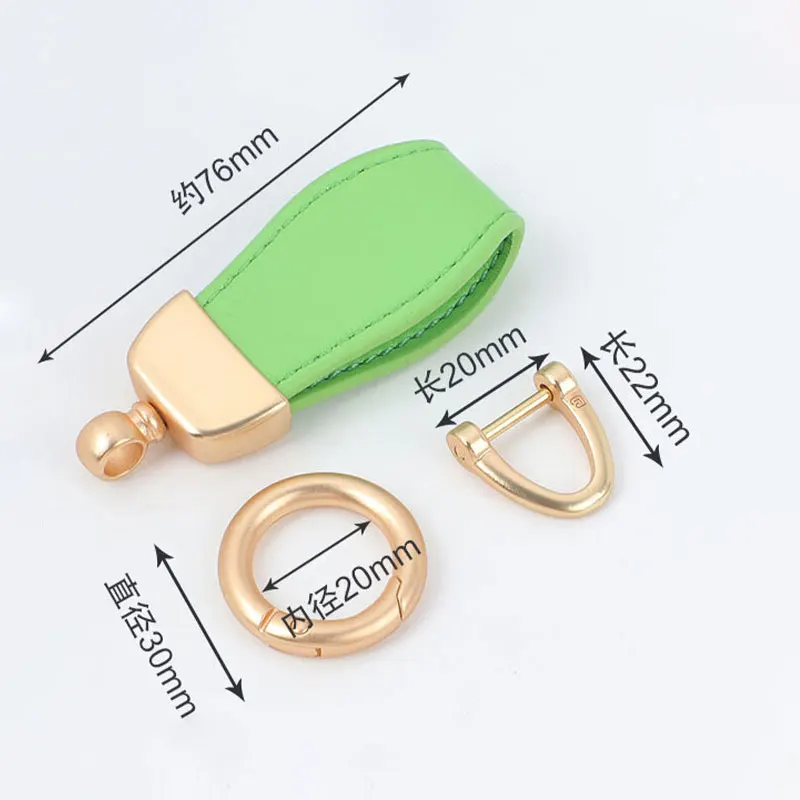 Metal keychains can heat transfer print logo blank leather lambskin key holder ring custom brand for car motorcycle bicycle