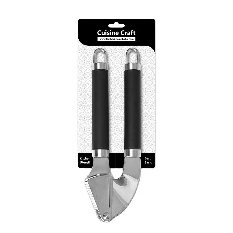 Кухонный гаджет из нержавеющей стали, пресс для чеснока, дробилка для чеснока с нескользящей резиновой ручкой