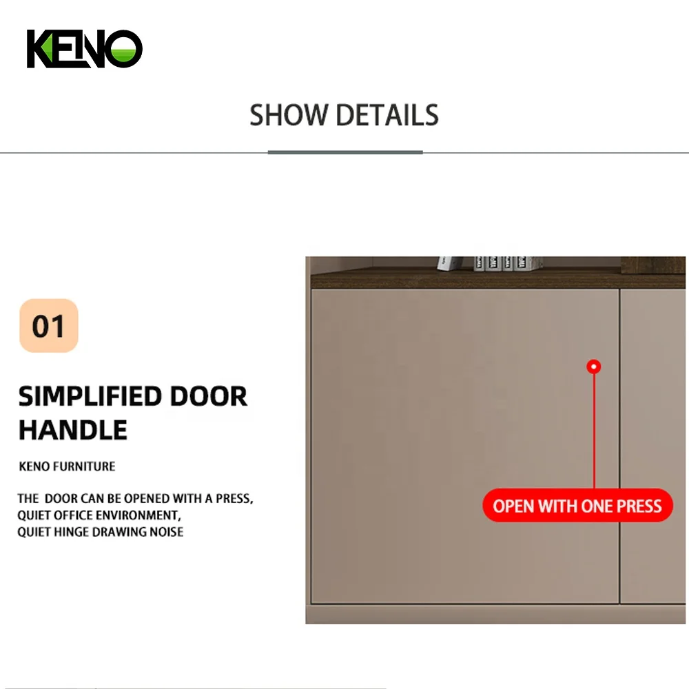 Office Furniture Disassemble Sliding Display Wardrobe Shoe Cabinet Metal Safe Wood Storage File Cabinet with Shelves and Doors