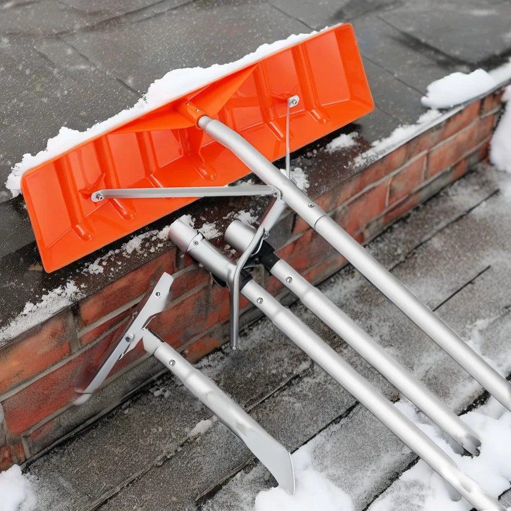 Resistant to low temperatures convenient roof rake aluminum square work plastic snow multifunction shovel head unbreakable