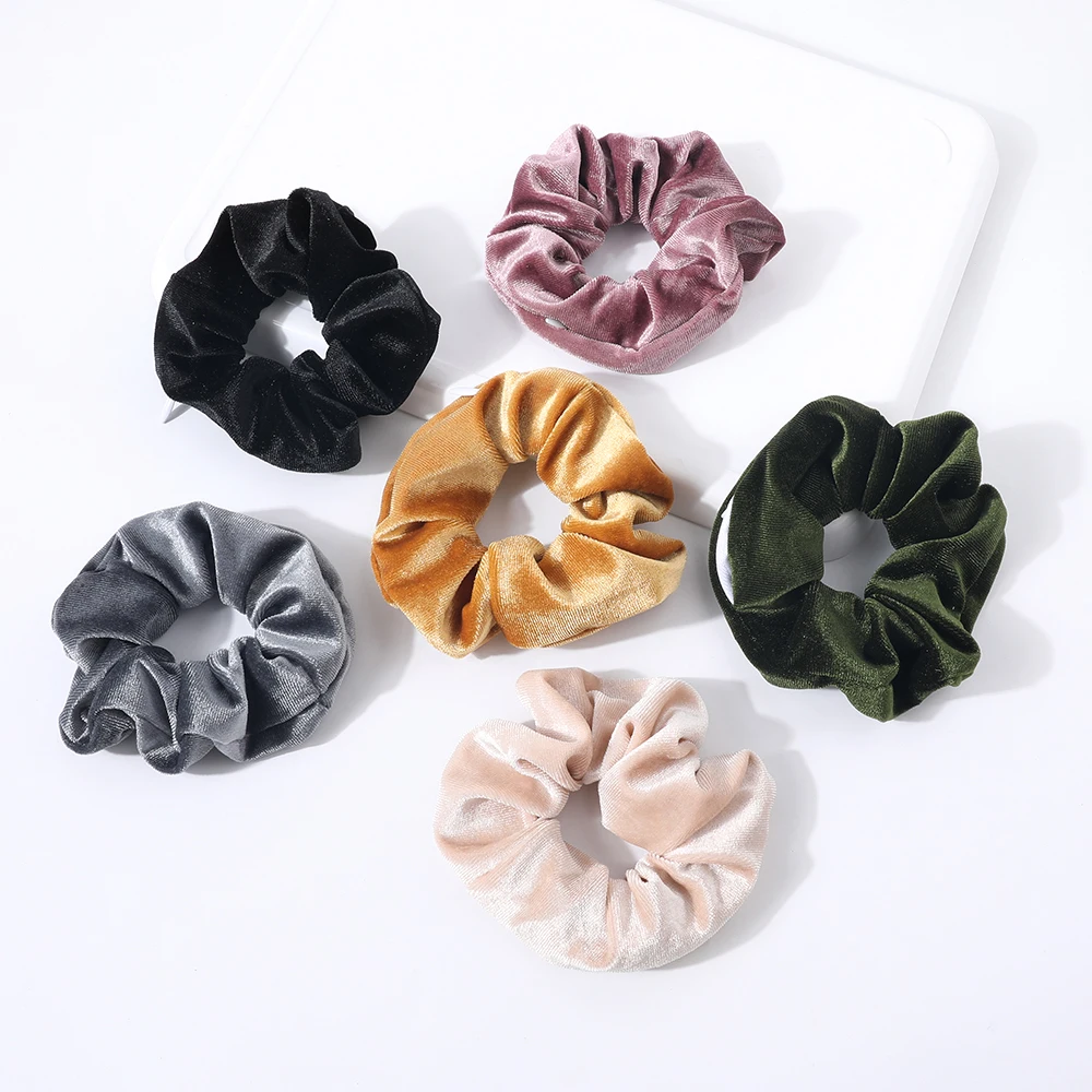 Custom Logo Bulk Hidden Pocket Velvet Silk Satin Chiffon Cotton Polyester leopard print scrunchie Hair Scrunchies With Zipper