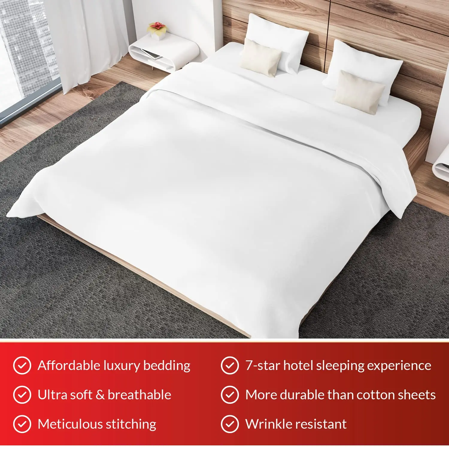 Microfiber 100% Polyester Solid Bed Sheet set Including Fitted Sheet Flat Sheet and Pillowcases