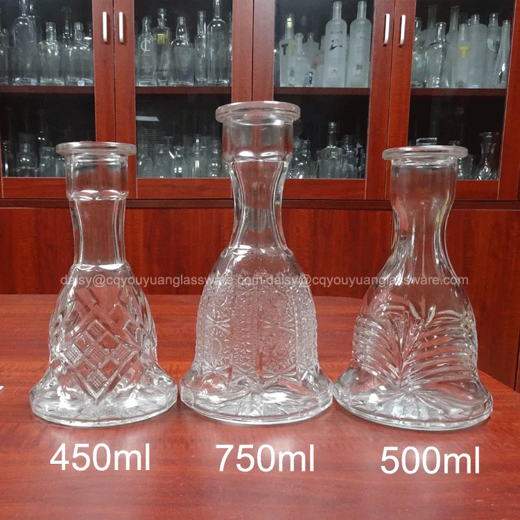 Cobalt blue modern design glass Khanjar Shockwave hookah 24oz